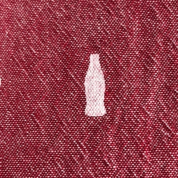 Retro COCA-COLA Short Sleeve Shirt Men's size S Red & White Coke Bottles - Picture 9 of 10